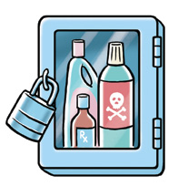 Image of a locked medicine cabinet