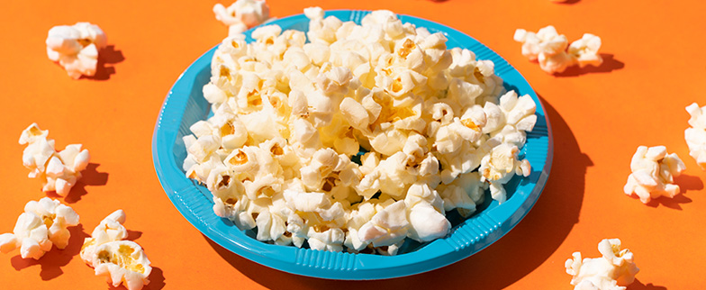 Healthy bowl of popcorn.