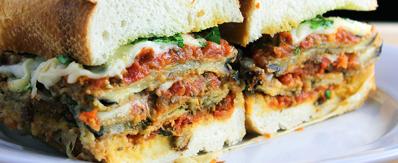 Eggplant Parmesan Sandwiches.